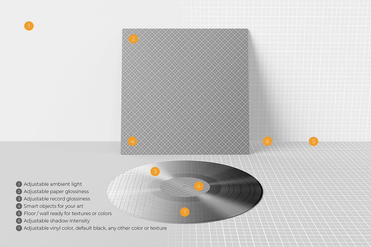 Vinyl Record Mockup 3, a Packaging Mockup by KIPET (Photo 14 of 15)