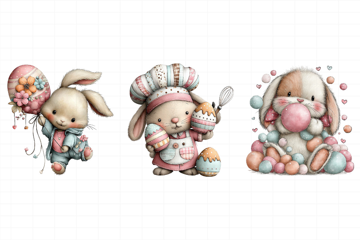 Whimsical Easter Bunny Clipart, an Illustration by Daily.Designs (Photo 4 of 8)