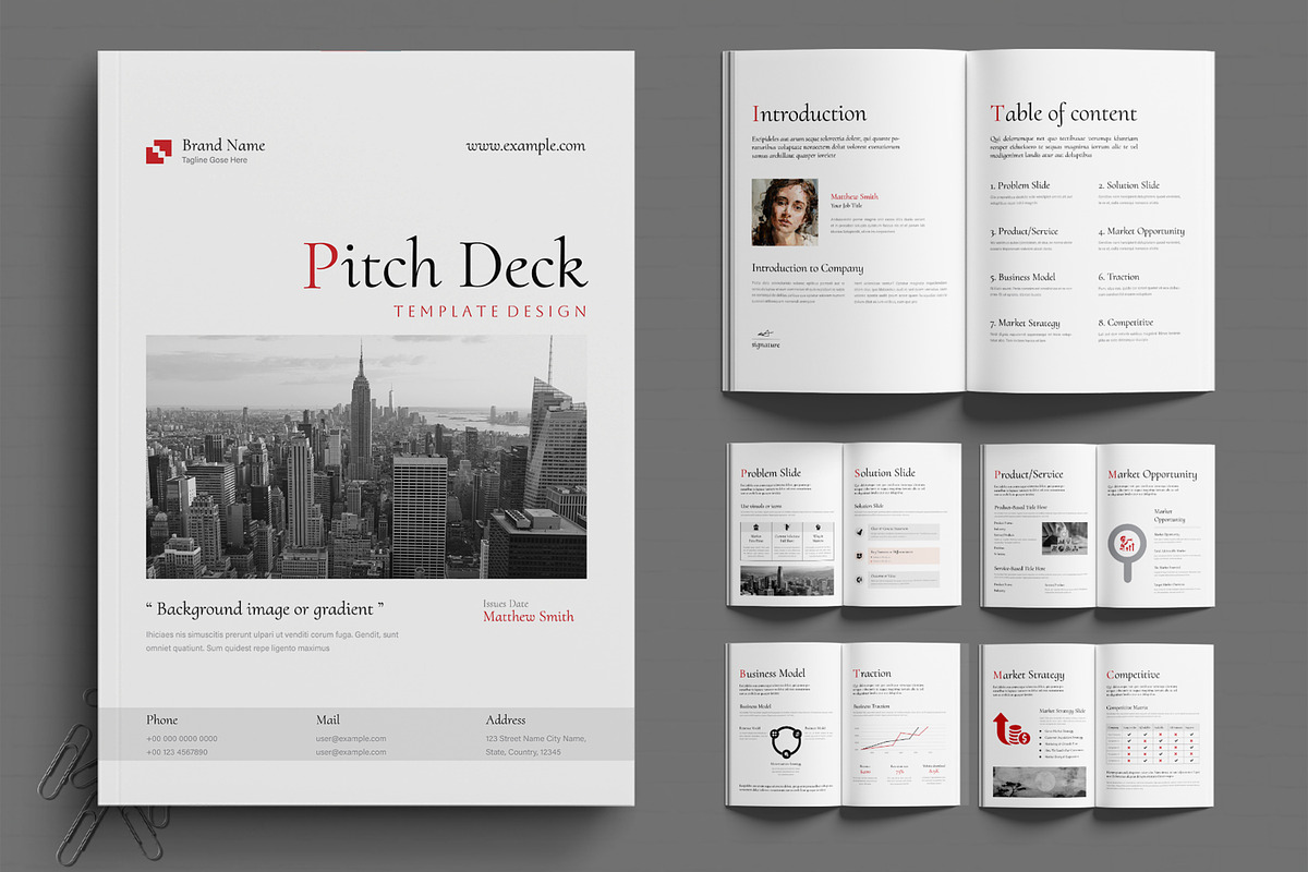 Clean Corporate Pitch Deck Brochure