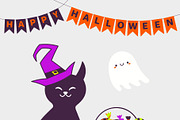 Cute black cat in witch hat, flying, a Seasonal Illustration by sceptical cactus (Thumbnail 3 of 3)