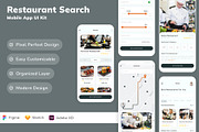 Restaurant Search Mobile App UI Kit, an UI Kit Template by Betush (Thumbnail 1 of 3)