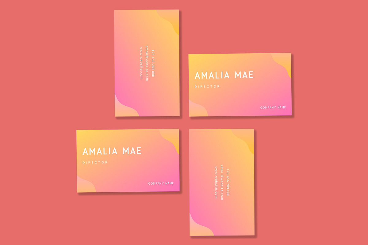 Simple Gradient Business Card, a Business Card Template by Meknya (Photo 2 of 2)