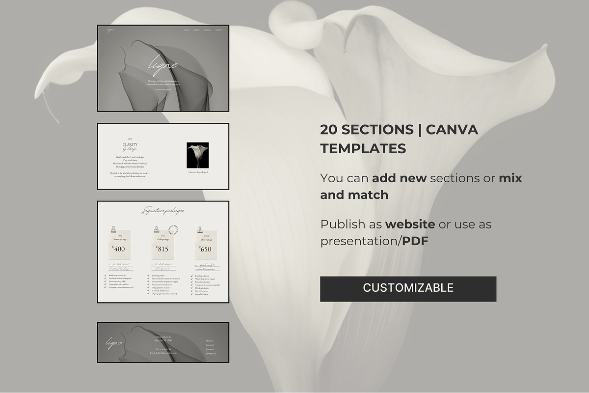 Services Website Canva Template, a Landing Page Template by Studio Suvelle (Photo 5 of 7)