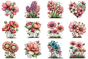Whimsical Spring Flowres Clipart, an Illustration by Dream Creation (Thumbnail 3 of 6)