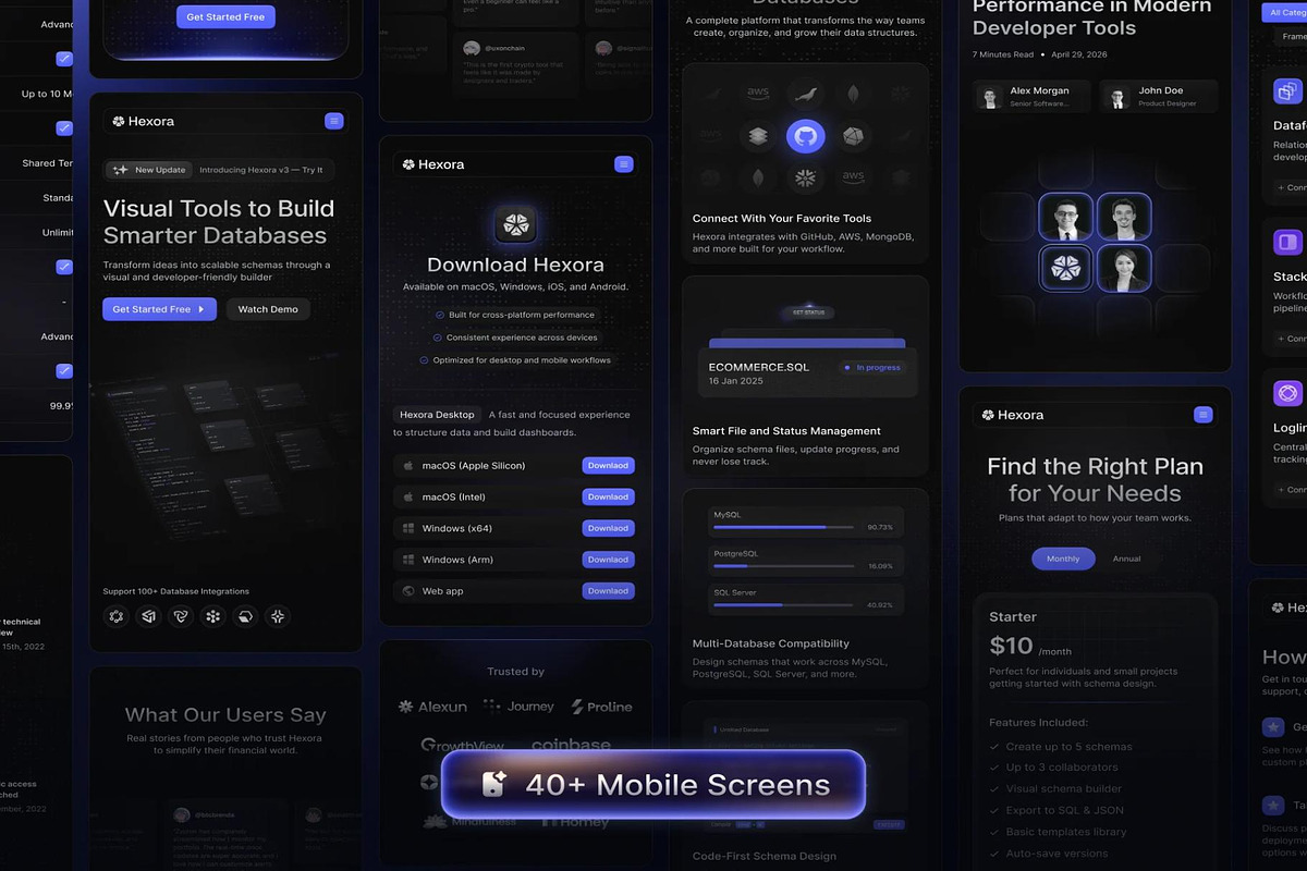 Hexora SaaS Website Template UI Kit, an UI Kit Template by Creative Perspective (Photo 6 of 8)