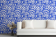 Blue Wavy Summer Leaves, a Wallpaper Graphic by MalyskaStudio (Thumbnail 3 of 6)