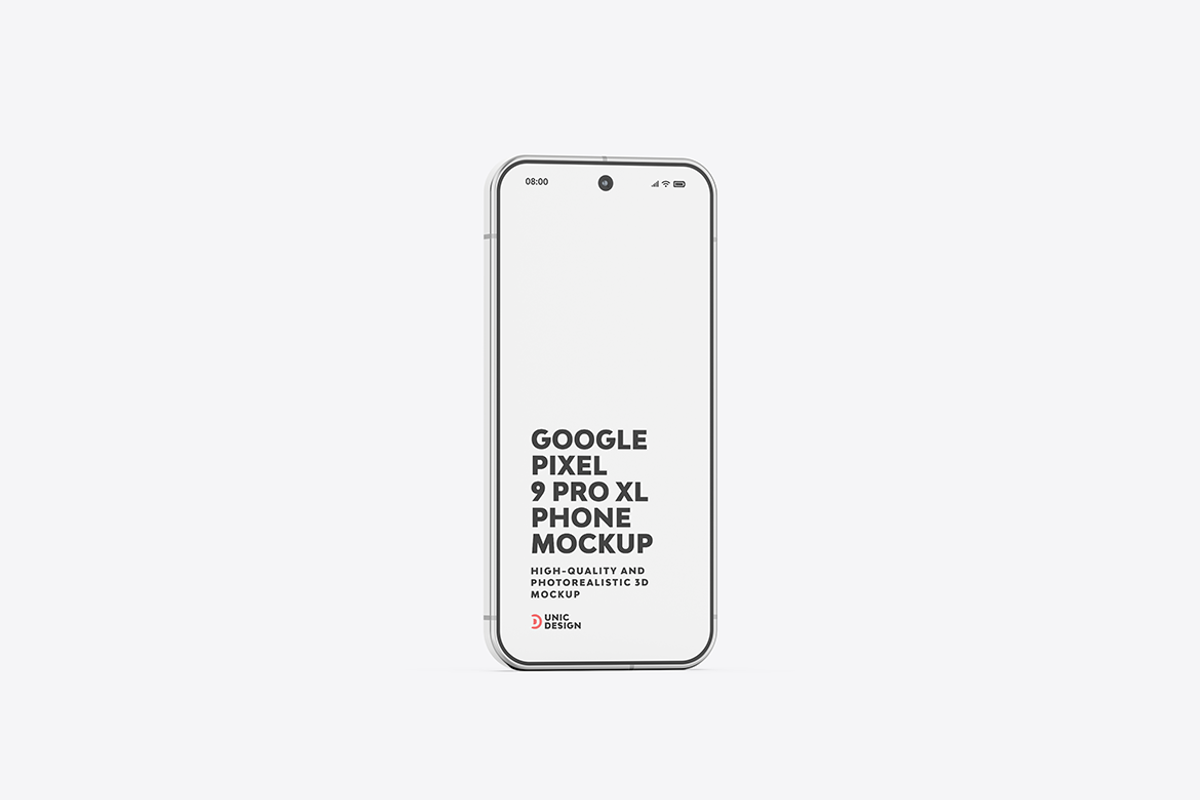 Google Pixel 9 Pro XL Phone Mockup, an Android Mockup by UnicDesign (Photo 5 of 21)