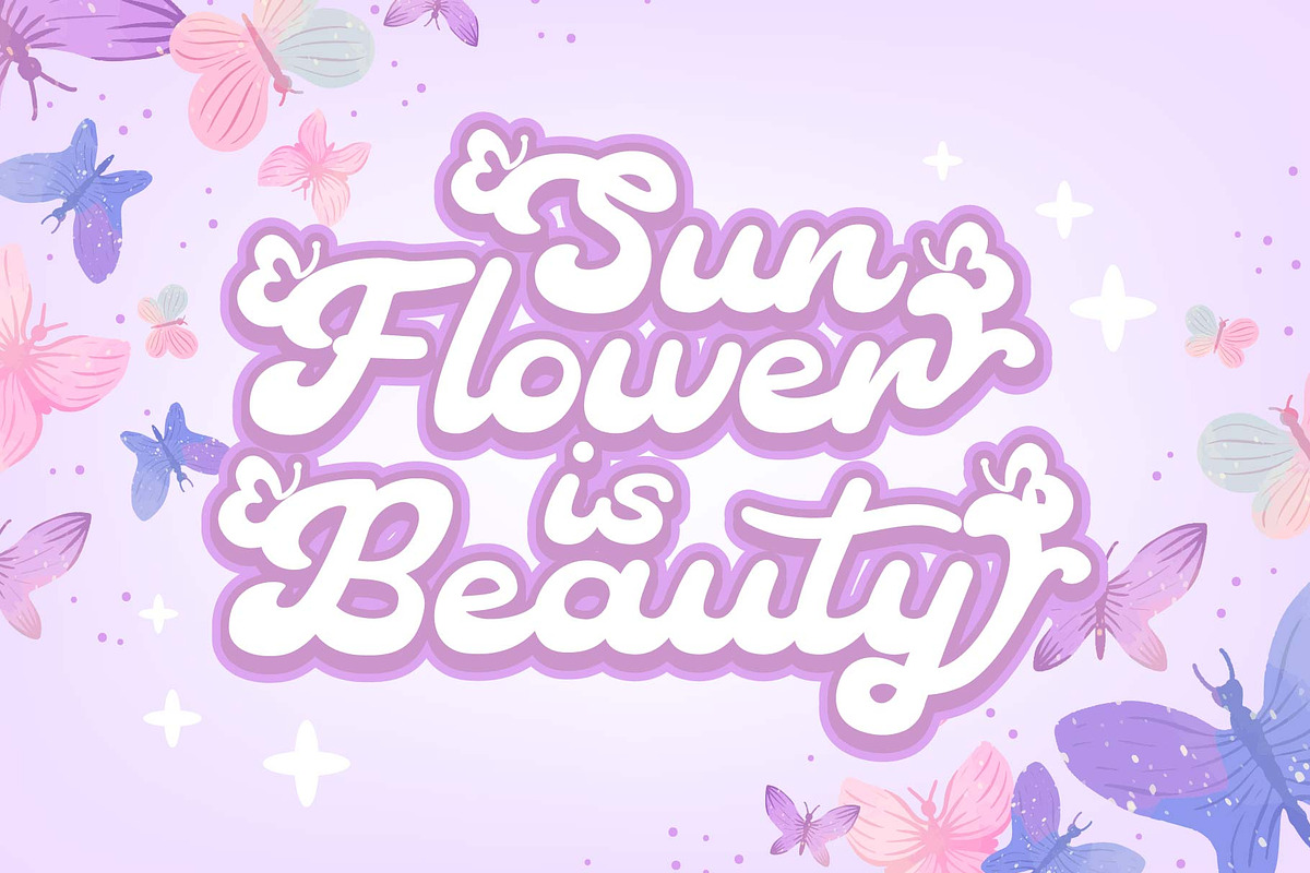 Cute Butterfly - Retro Script Font, a Script Font by Densu Creative (Photo 4 of 9)