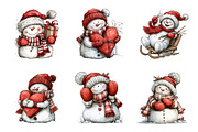 Whimsical Christmas Snowman PNG, a Work Illustration by SinaCreation (Thumbnail 2 of 6)