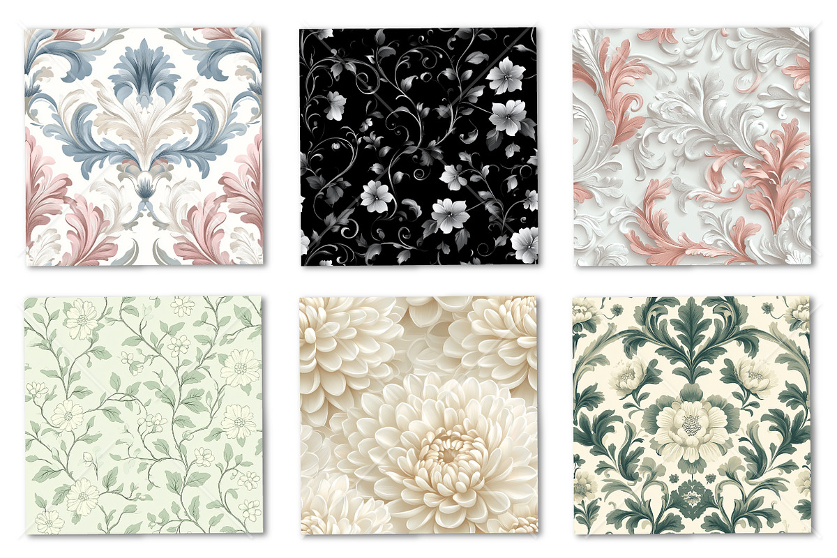 Seamless Vintage Floral Damask, a Pattern Graphic by Canvas Craft (Photo 3 of 9)