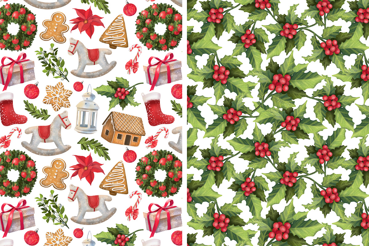Merry Christmas. Cliparts+Patterns., a Food Illustration by OlyaGutArt (Photo 7 of 7)
