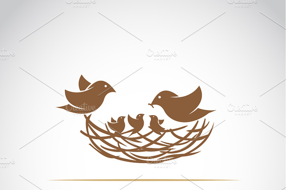 Vector Of A Birds Family. Animals.
