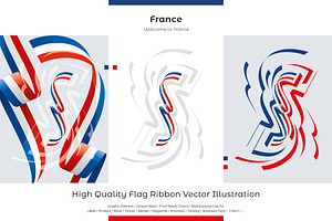 France flag ribbon vector