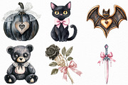Gothic Coquette Halloween Clipart, an Illustration by Craft Nest (Thumbnail 3 of 6)