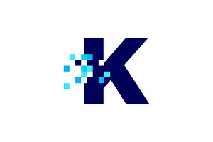 k letter pixel mark digital 8 bit, a Branding & Logo Template by VASTARD STUDIO