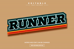 Runner 3D Editable Text Effect