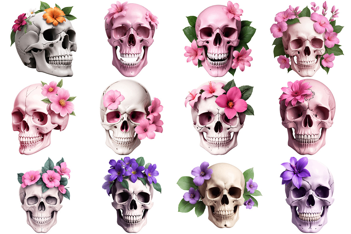 Floral Skull Clipart Png, an Illustration by Forhadx5 (Photo 6 of 6)