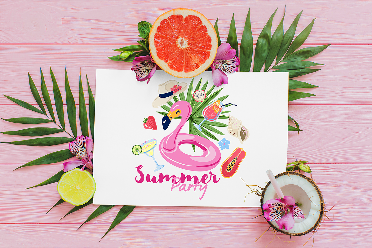 Summer vector clipart, beach sticker, a Seasonal Illustration by harmonia_green_art (Photo 11 of 14)