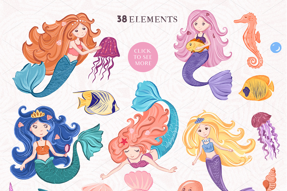 Fabulous Ocean-Graphic Set, an Animal Illustration by Irina Diasli (Photo 2 of 12)