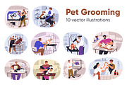 Dogs, cats in pet grooming salon set, an Animal Illustration by Good Studio (Thumbnail 1 of 11)