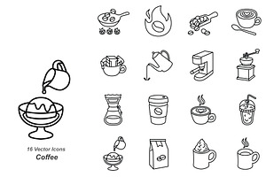 Coffee Outline Vector Icons