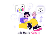 10 Side Hustle Culture Illustration, a Finance Illustration by denayunebgt (Thumbnail 4 of 4)