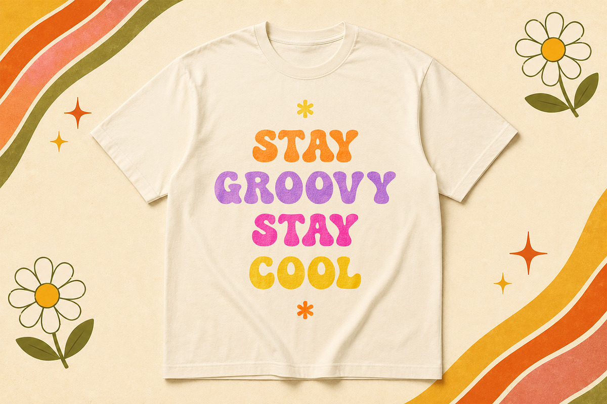Boosta Nose Retro Psychedelic Font, a Sans Serif Font by Maulana Creative (Photo 6 of 7)