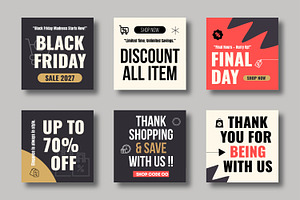Modern Black Friday Social Media, a Social Media Template by MightyDesign