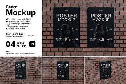 Poster Mockup Bundle Set