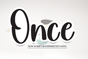 Once | Script Font, a Script Font by Scratchones (Thumbnail 1 of 8)