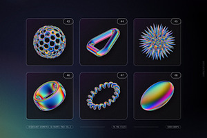 Iridescent Geometric 3D Shapes Vol.2