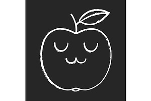 Apple Cute Kawaii Chalk Character