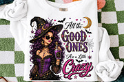 Glam Witch Halloween Sublimation PNG, a Seasonal Illustration by OK Design (Thumbnail 1 of 5)