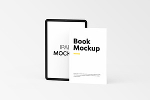 Book & iPad Mockup, an iPhone Mockup by UnicDesign