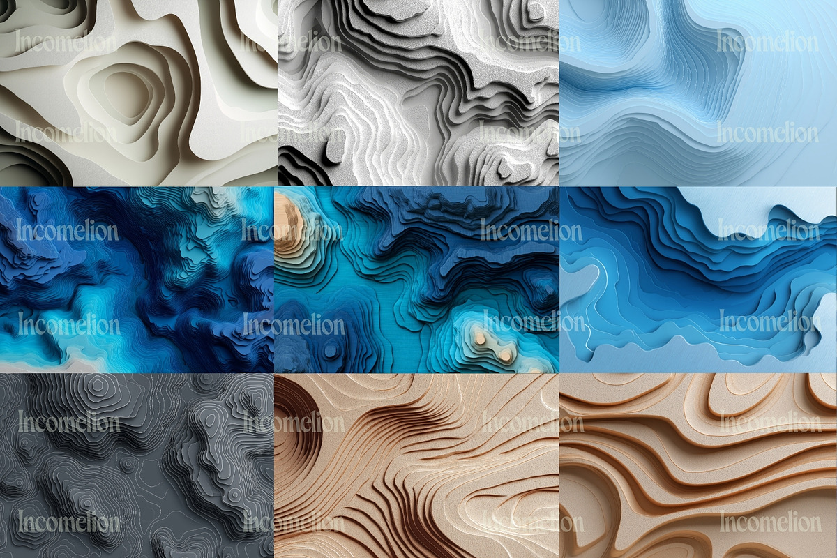 24 Abstract Topographical Wallpapers, a Wallpaper Graphic by Incomelion (Photo 7 of 9)