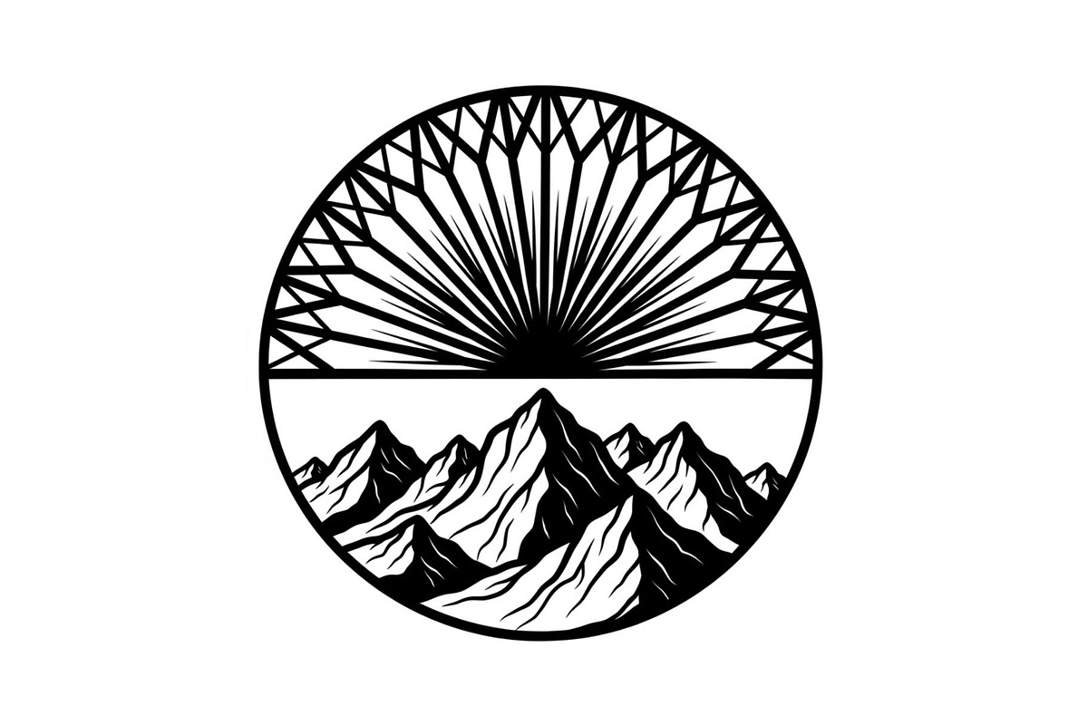 Mountain Sun Circle Design Bundle, an Illustration by Creativeshirt (Photo 13 of 31)