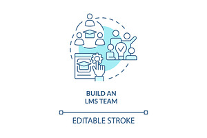 Build LMS team blue concept icon, an Icon by IMG Visuals