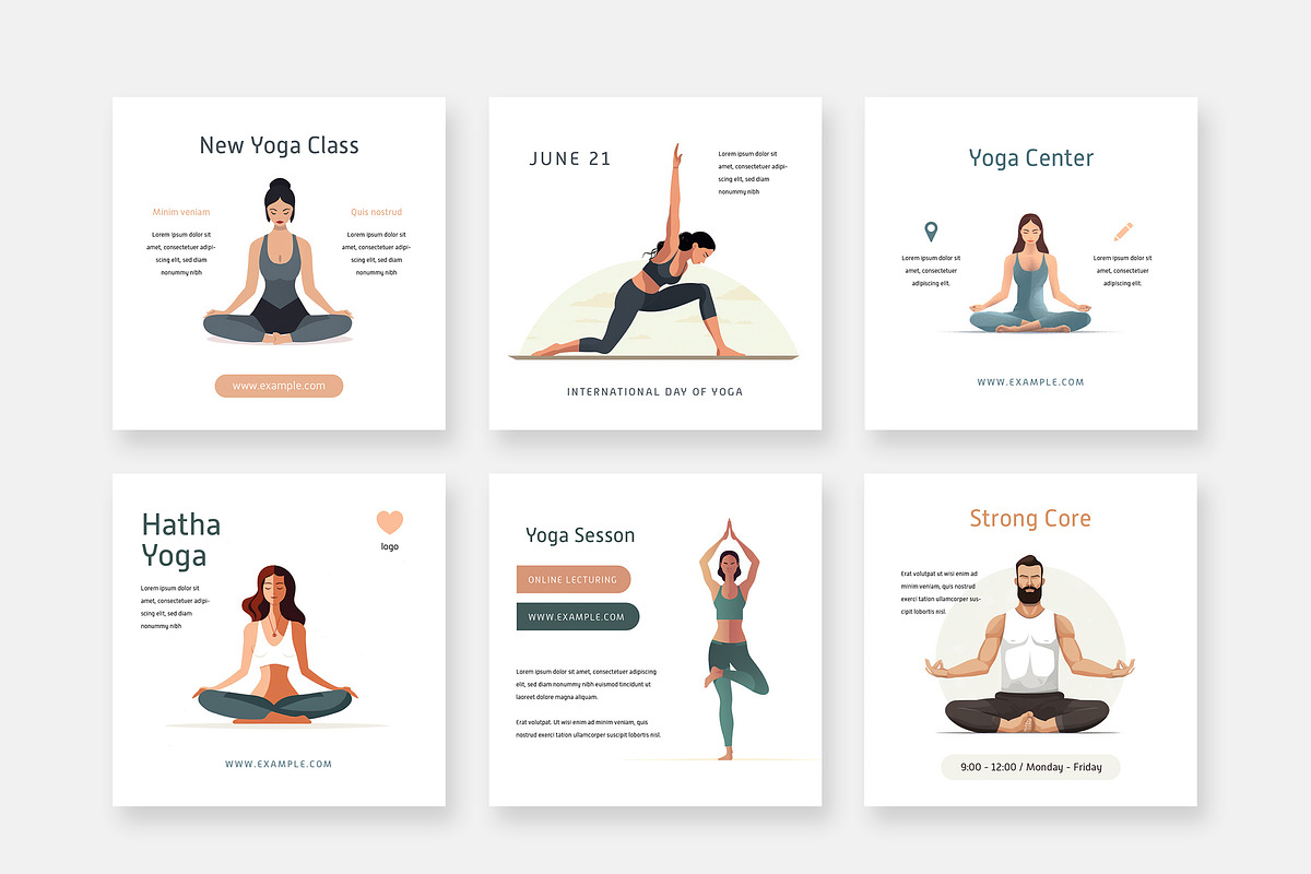 Social Templates For Yoga Masters, a Social Media Template by Filip Studio (Photo 1 of 2)