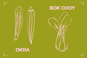 GREENS LINE ART SET (14 elements), a Food Illustration by Bonfloret Studio (Thumbnail 4 of 8)