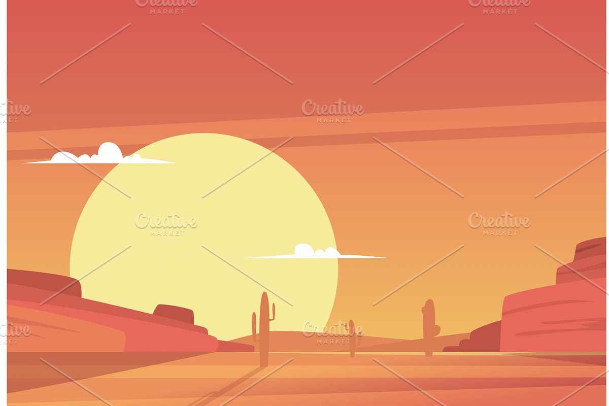 Wild west landscape. outdoor western, an Illustration by Onyx