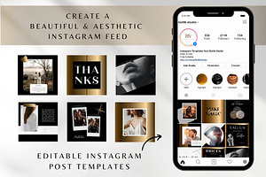 Gold And Black Instagram Templates