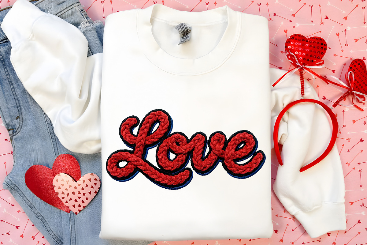 Faux Knitted Yarn Groovy Love PNG, an Illustration by Canvas Craft (Photo 3 of 7)
