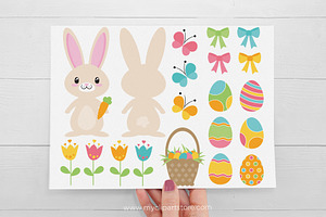 Easter Time Bunny Vector SVG Clipart