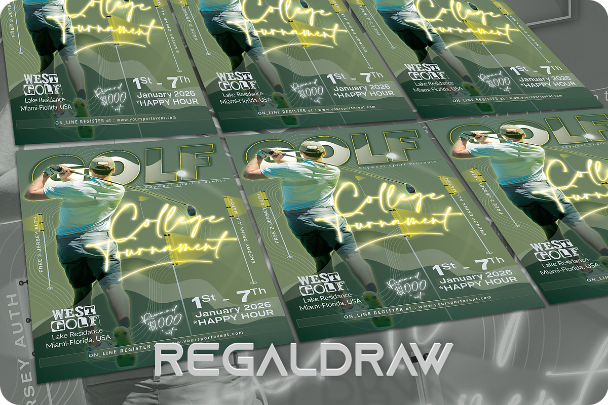 Golf College Tournament Sport Flyer, a Flyer Template by regalDRAW (Photo 3 of 4)
