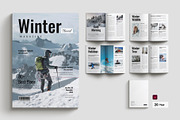 Winter Travel Magazine Template, a Magazine Template by Cleffon_Graphic_Studio (Thumbnail 1 of 11)