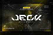 JECK - Futuristic and Cyberpunk Font, a Font by Brainwave (Thumbnail 1 of 9)