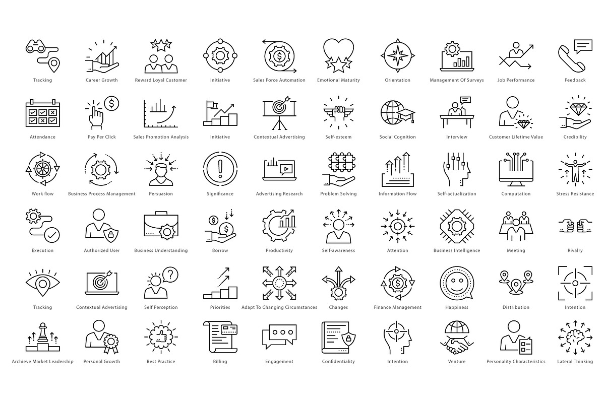1270 Business Line Icons, an Outline Icon by Creative Stall (Photo 14 of 22)