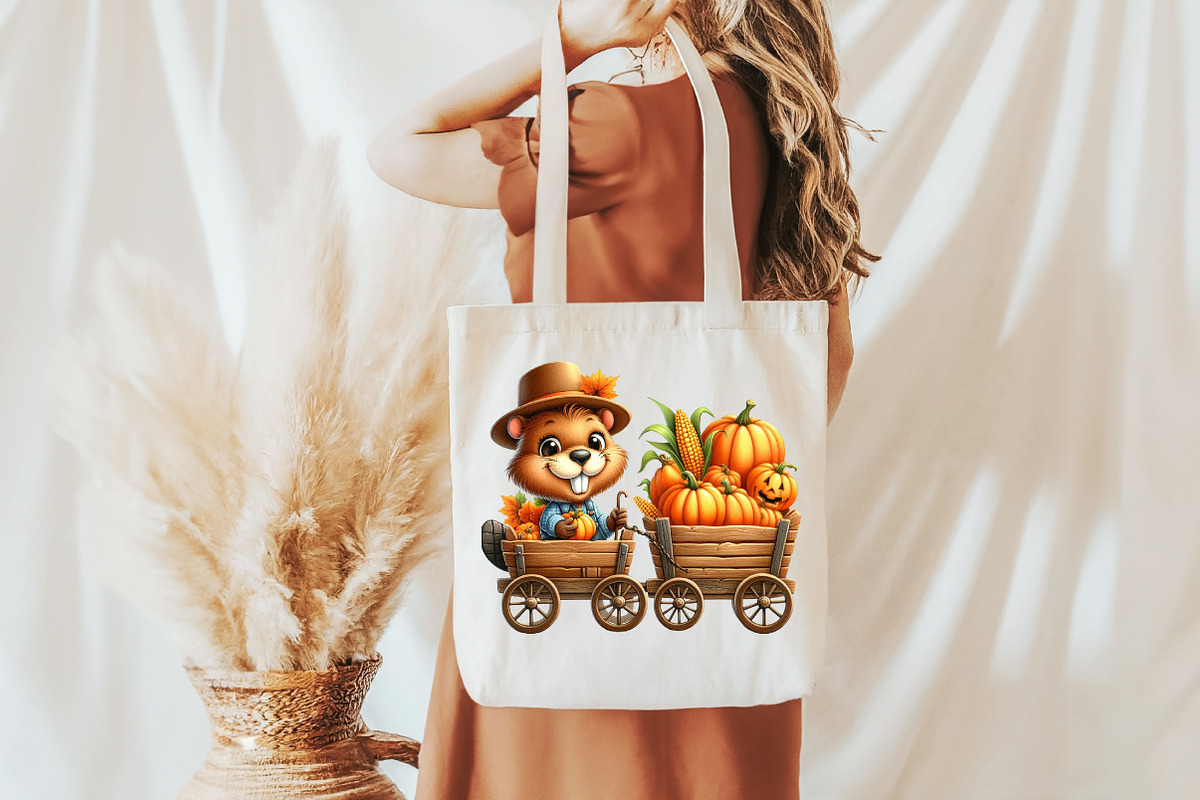Watercolor Autumn Cute Beaver, an Illustration by Pixels.Craft (Photo 6 of 7)