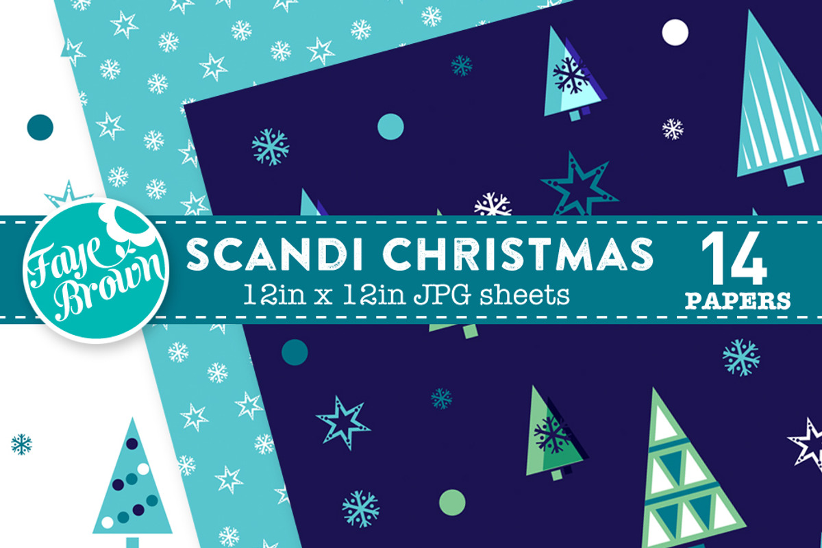 Scandi Christmas Digital Paper preview 4