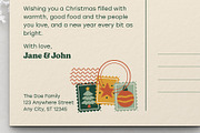 Retro Christmas Postcard Template, a Card Template by BrandPacks (Thumbnail 5 of 6)